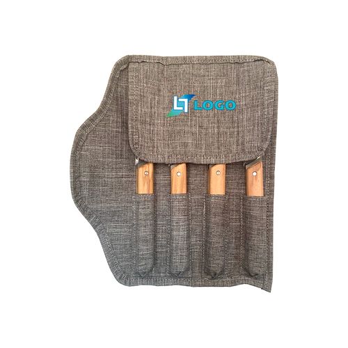 Set 4 Couteaux de Table Bois d'Olivier - Cadeau Client Personnalisable