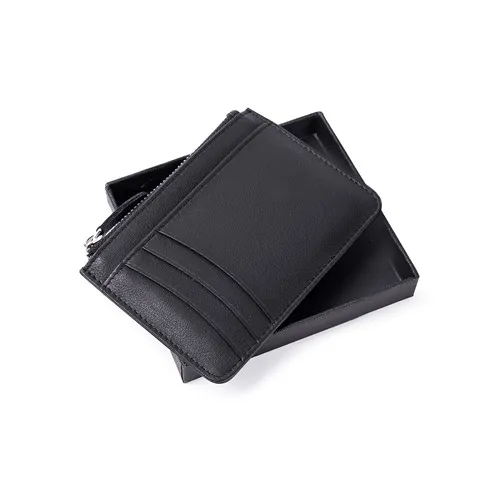 Porte-Cartes en Cuir Véritable avec Porte-Monnaie Zippé Personnalisable