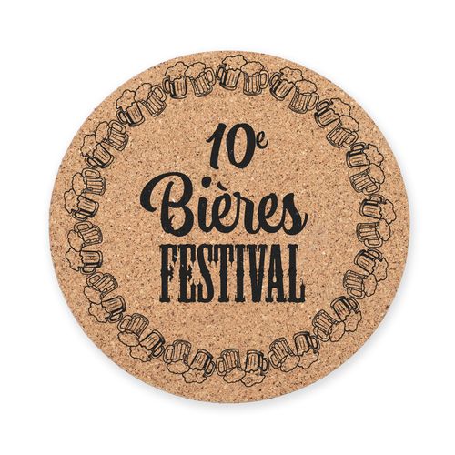 Sous-verre en liège personnalisable - Rond ou carré 10x10 cm