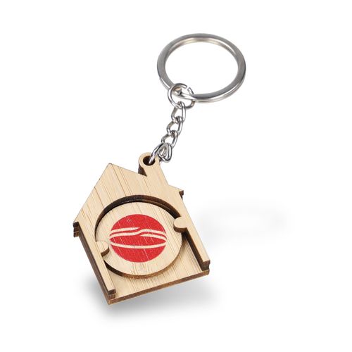 Porte-clés jeton bambou personnalisable avec gravure laser