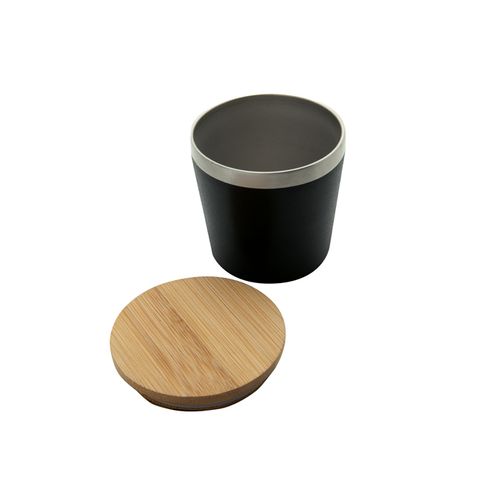 Mug isotherme 200ml avec couvercle bambou - Double paroi inox