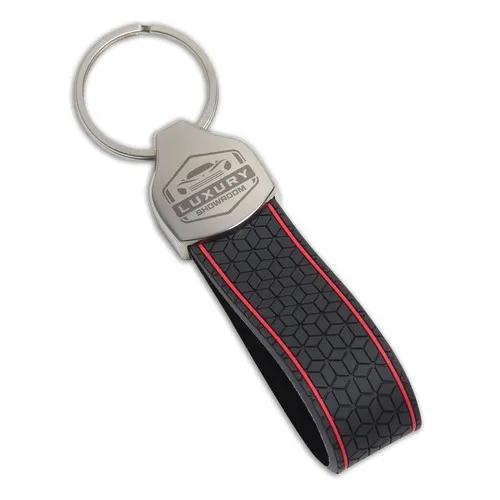 Porte-clés Bicolore Personnalisable avec Attache Métal et Lanière PVC