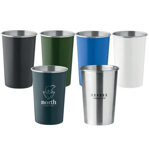 Gobelet Métal Réutilisable 350ml Marine - Personnalisable Sérigraphie