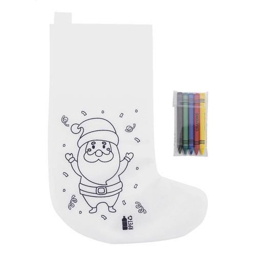 Chaussette de Noël à Colorier en RPET Recyclé avec Crayons