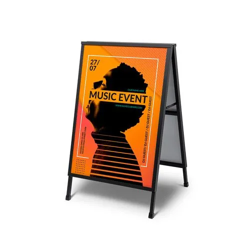 Chevalet d'Affichage A0 Double Face - Coins Onglet 32mm Alu