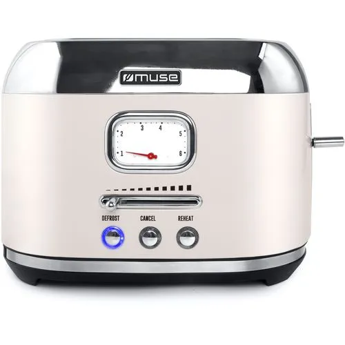 Grille-pain 2 fentes beige personnalisable - 1000W acier inoxydable