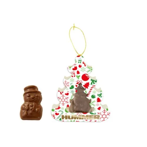 Chocolat bonhomme de neige dans le boîte à noël