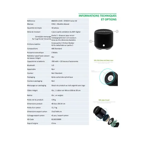 Enceinte sans fil Levo Bleu