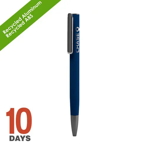 URRGH Stylo à bille en aluminium recyclé avec caoutchouc bleu