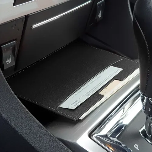 PORTE CARTE GRISE & DOCUMENTS EN SIMILI-CUIR NOIR GRAINE - MADE IN EUROPE