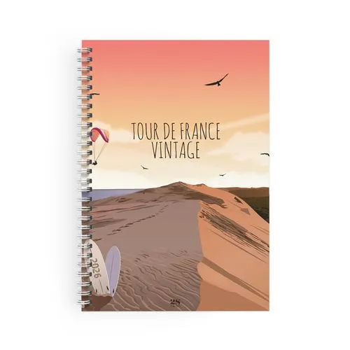 CARNET SPIRALE COUVERTURE SOUPLE - MAXI 210 x 297 mm - COUVERTURE 380g SATIMAT AVEC PELLICULAGE BRILLANT PAGE 1 ET 4 - BLOC DE 50 FEUILLES 80g OFFSET - SANS IMPRESSION - SPIRALE BLANCHE - A GAUCHE