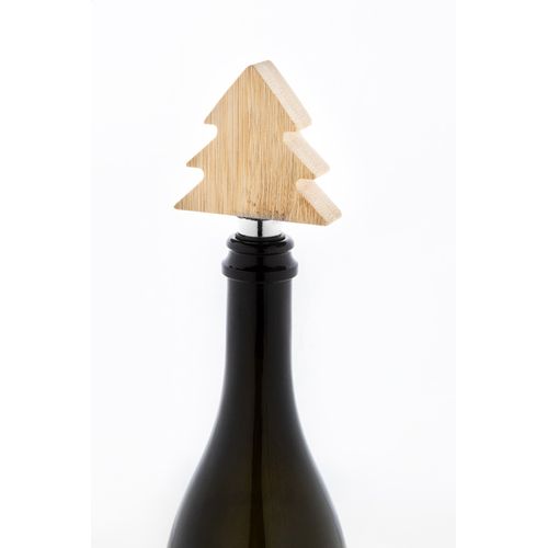 Bouchon de Vin Sapin de Noël Personnalisable - Métal et Bambou