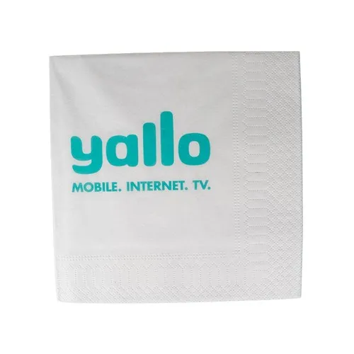 Serviette cocktail personnalisée 24x24 cm - Impression 1 couleur