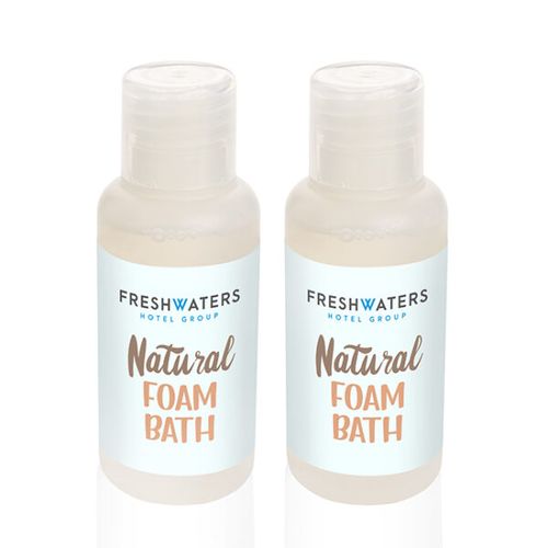 Bain moussant naturel 50ml en bouteille PCR personnalisable