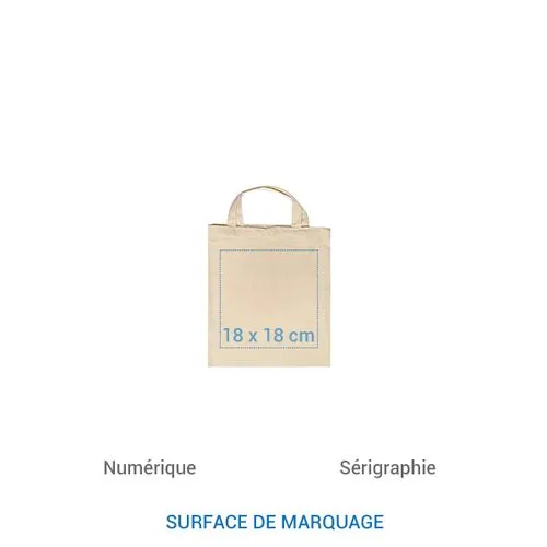 Sac coton SHORT S 155 - écru