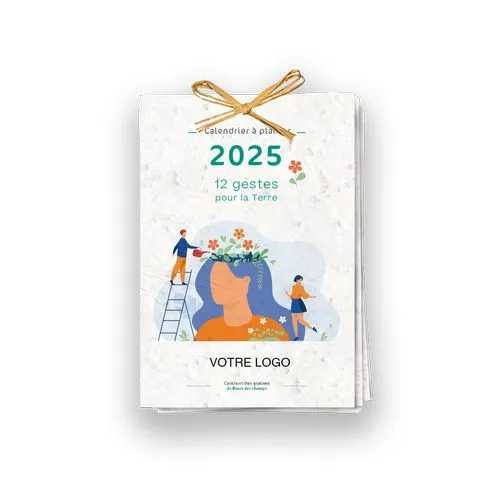Calendrier Écologique 12 Marque-Pages à Planter Personnalisables