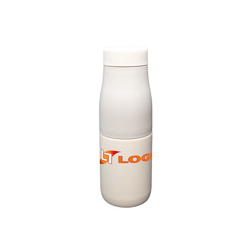 Bouteille isotherme 400 ml avec filtre à thé et tasse - Beige