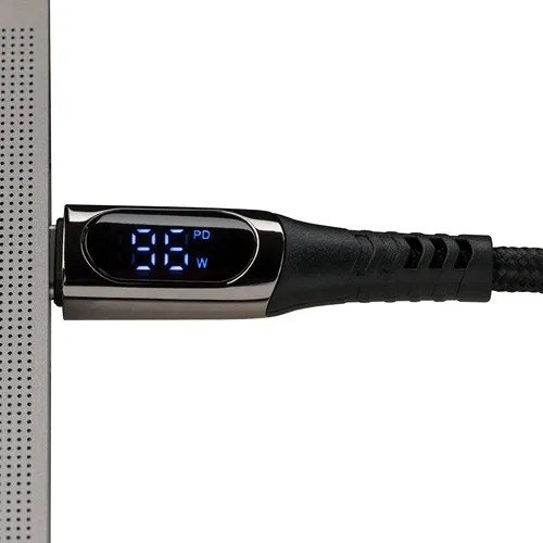 Câble USB-C 100W avec Écran LED et Attache-câble Personnalisable