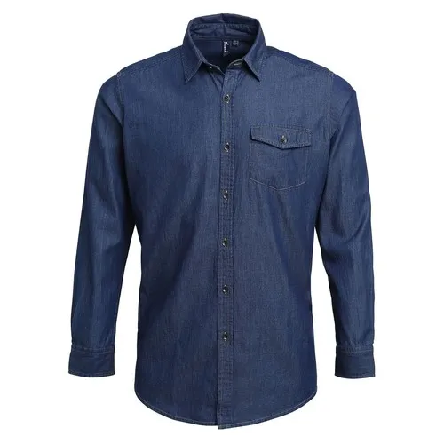 Chemise denim à coutures jeans pour homme