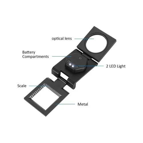 Loupe Pliable Métal 10X LED Personnalisable - Objet Pub Professionnel