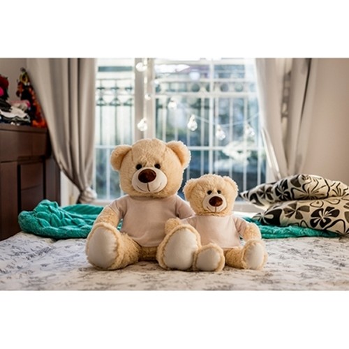 Ours en Peluche Personnalisable avec T-shirt - Bernie Cream 40cm