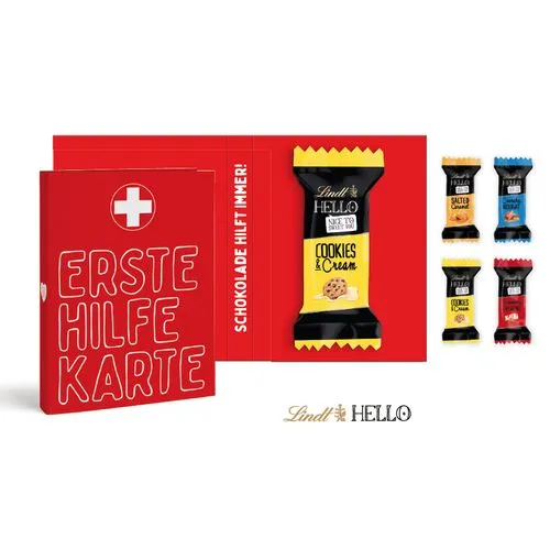 LINDT HELLO MINI STICKS dans une carte personnalisable pliable