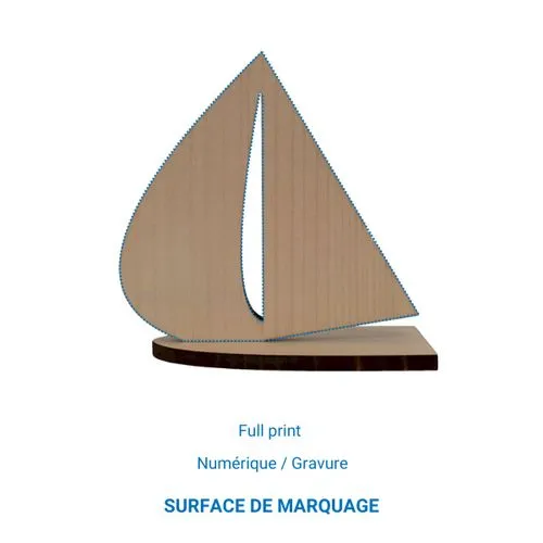 Trophée en bois BATEAU 10cm - France Bois
