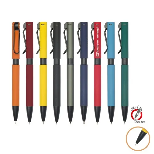 Stylo à bille en caoutchouc et métal