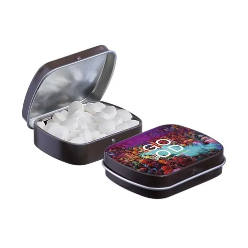 Mini boîte à charnière personnalisable avec bonbons à la menthe