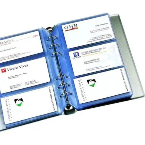 Carnet porte-cartes avec anneaux et couverture aluminium