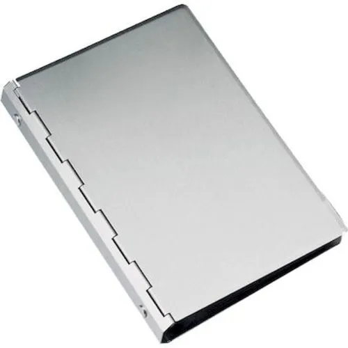 Carnet porte-cartes avec anneaux et couverture aluminium