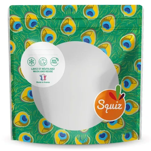 Sac à Goûter Réutilisable Motif Paon - Personnalisable par Sérigraphie