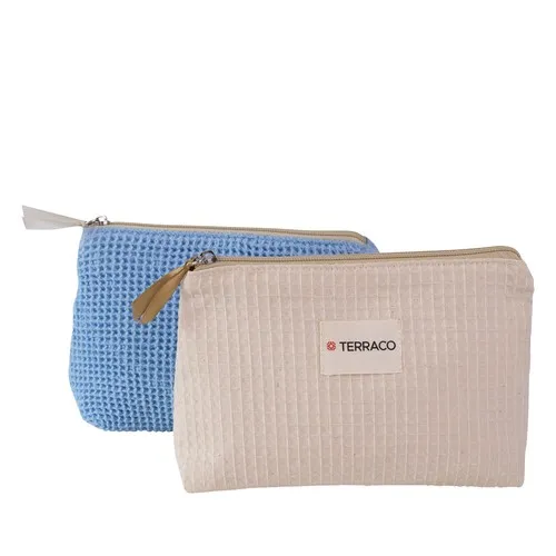 Trousse en Coton Nid d'Abeille Personnalisable - Fabrication Européenne
