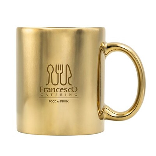 Mug Céramique Doré 350 ml - Personnalisable par Sérigraphie