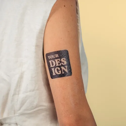 Tatouage Éphémère Couleur Personnalisé 75x75mm - Dès 100 ex