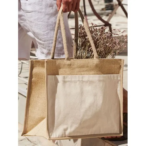 Cotton Pocket Natural Starched Jute Shopper