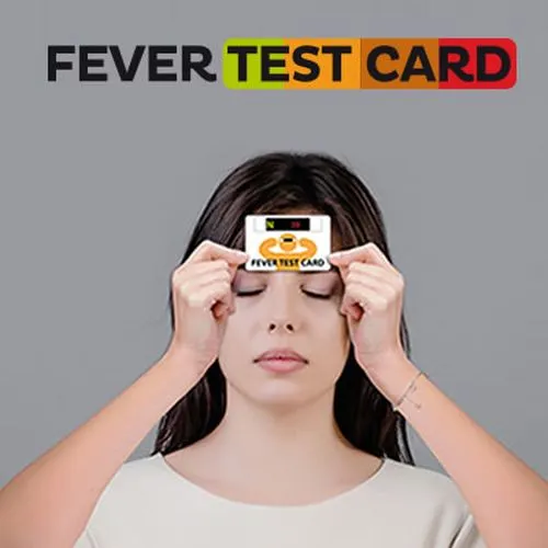 Carte détecteur de fièvre personnalisable - Thermomètre instantané