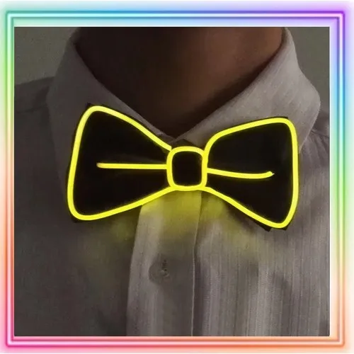 Nœud Papillon LED Lumineux Personnalisable - 6 Coloris Assortis