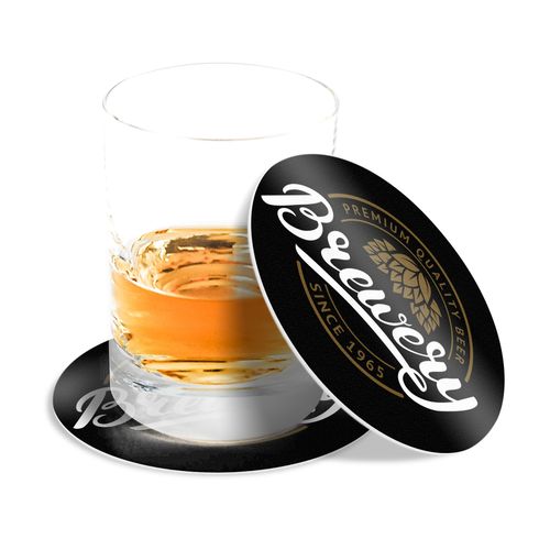Sous-verre PVC rond personnalisable - Fabrication française
