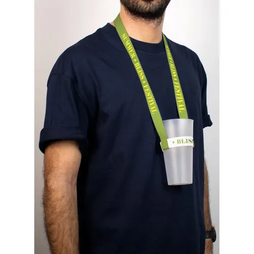 Lanyard Polyester avec Porte-Gobelet Élastique Personnalisable