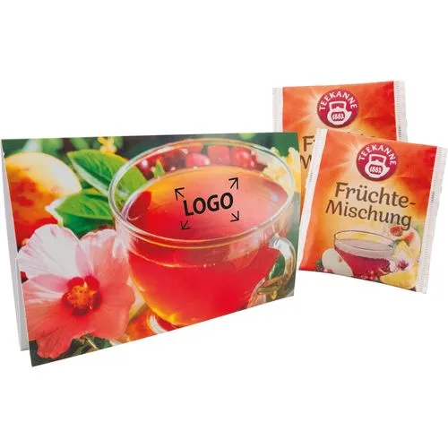 Carte à Volet Tea Break Personnalisée - 2 Sachets de Thé aux Fruits