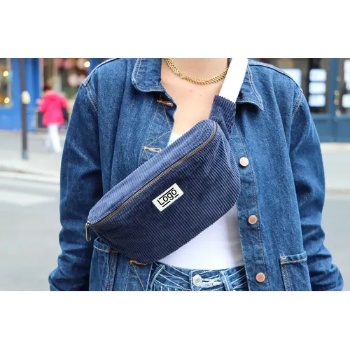 Sac Banane Velours Côtelé Bio - Personnalisable avec Logo d'Entreprise