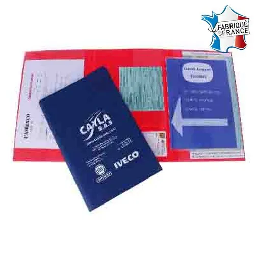 Porte carte grise 3 volets dont 2 volets transparents