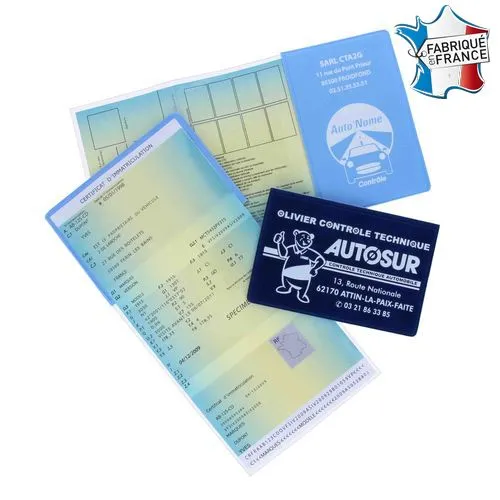 Porte carte grise 3 volets dont 2 volets transparents