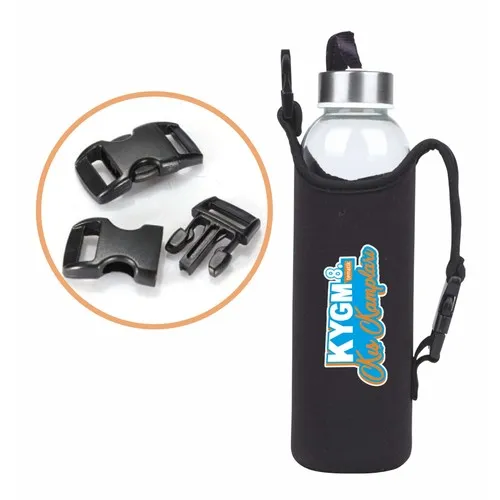 Bouteille en verre avec couvercle à sangle 500 ml