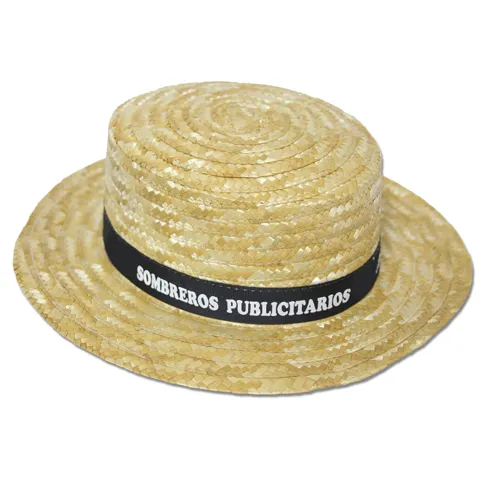 Canotier Publicitaire Personnalisé en Paille - Mixte