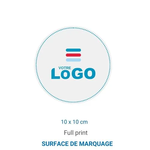 Sticker ROND/CARRE blanc ou transparent (INT/EXT) Blanc Carré 10cm