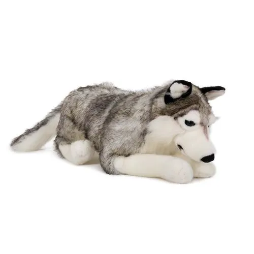 Peluche Husky Allongé 71 cm Personnalisable par Sérigraphie