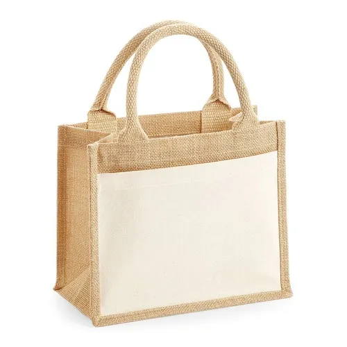 Sac cadeau en jute avec poche en coton