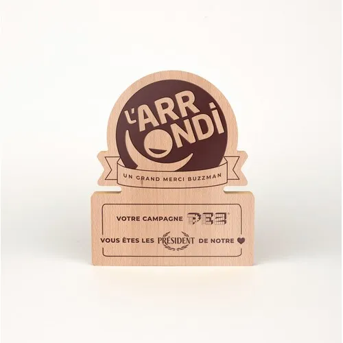 Trophée en Bois Bandeau Gravé - Made in France Éco-responsable